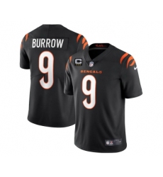 Men's Cincinnati Bengals 2022 #9 Joe Burrow Black With 3-star C Patch Vapor Limited Stitched NFL Jersey Men's Cincinnati Bengals 2022 #9 Joe Burrow Black With 3-star C Patch Vapor Limited Stitched NFL Jersey