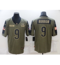 Men's Cincinnati Bengals #9 Joe Burrow Nike Olive 2021 Salute To Service Limited Player Jersey Men's Cincinnati Bengals #9 Joe Burrow Nike Olive 2021 Salute To Service Limited Player Jersey