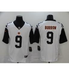 Men's Cincinnati Bengals #9 Joe Burrow White 2020 Color Rush Stitched NFL Nike Limited Jersey Men's Cincinnati Bengals #9 Joe Burrow White 2020 Color Rush Stitched NFL Nike Limited Jersey