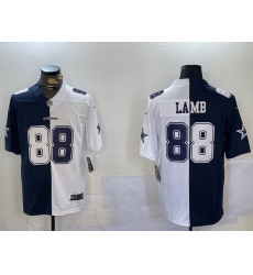 Men's Dallas Cowboys #88 CeeDee Lamb Navy And White Split Stitched Jersey