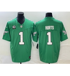 Men's Nike Philadelphia Eagles #1 Jalen Hurts Green 2023 F.U.S.E. Vapor Untouchable C Stitched Football Jersey
