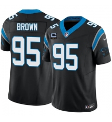 Men's Carolina Panthers #95 Derrick Brown Black 2026 F.U.S.E. 3-Star C Vapor Limited Football Stitched Jersey