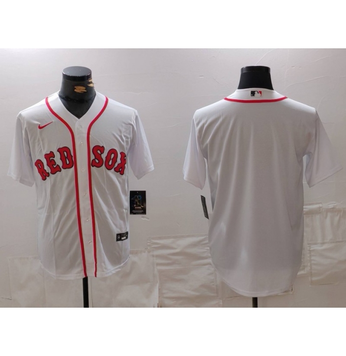 Men's Boston Red Sox Blank White Cool Base Stitched Jersey