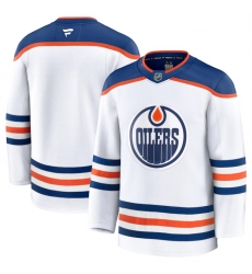 Men's Edmonton Oilers Blank White 2024-25 Away Stitched Hockey Jersey