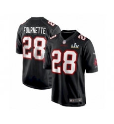 Men's Tampa Bay Buccaneers #28 Leonard Fournette Black game Super Bowl LV Jersey