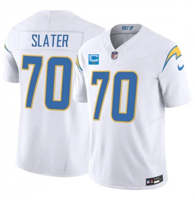 Men's Los Angeles Chargers #70 Rashawn Slater White 2026 F.U.S.E. 2-Star C Vapor Limited Football Stitched Jersey