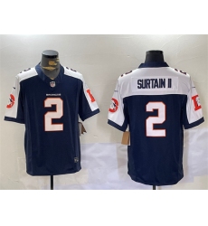 Men's Denver Broncos #2 Patrick Surtain II Navy 2024 F.U.S.E. V2 Throwback Vapor Limited Alternate Stitched Football Jersey