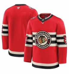 Men's Chicago Blackhawks Blank Red 2024-25 Winter Classic Stitched Hockey Jersey