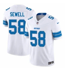 Men's Detroit Lions #58 Penei Sewell White 2024 F U S E Alternate Vapor Limited Stitched Jersey