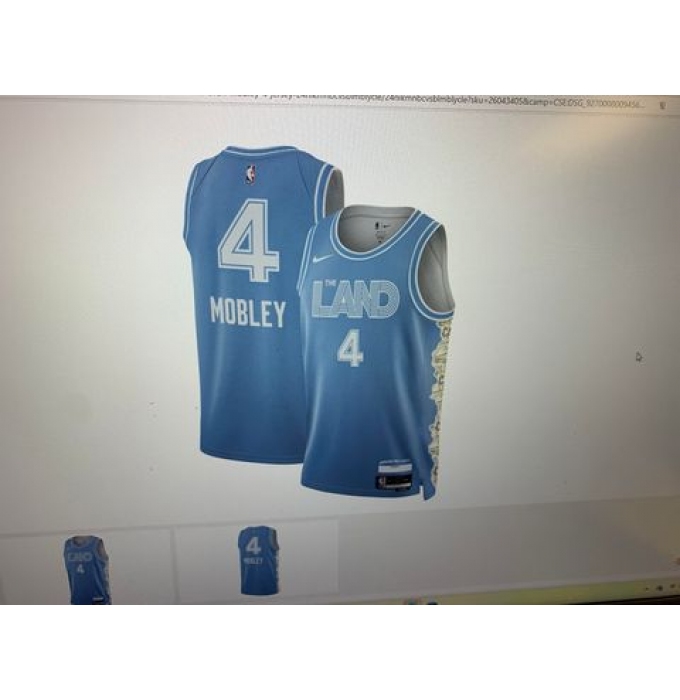 Men's Cleveland Cavaliers #4 Evan Mobley Fanatics Light Blue 2024-25 Fast Break Player Jersey