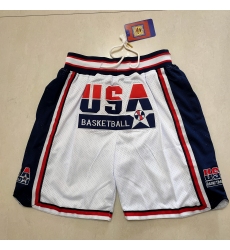 Men's Team USA White Pocket Shorts