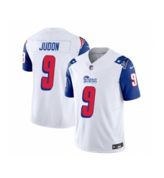 Men's Nike New England Patriots #9 Matthew Judon White Blue 2023 F.U.S.E. Vapor Limited Football Stitched Jersey