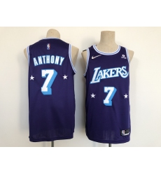 Men's Los Angeles Lakers 2021-22 City Ediition #7 Carmelo Anthony Purple Stitched Basketball Jersey