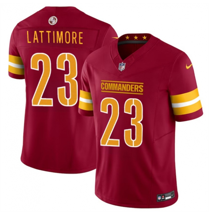 Men's Washington Commanders #23 Marshon Lattimore Burgundy 2024 F.U.S.E. Vapor Limited Stitched Football Jersey