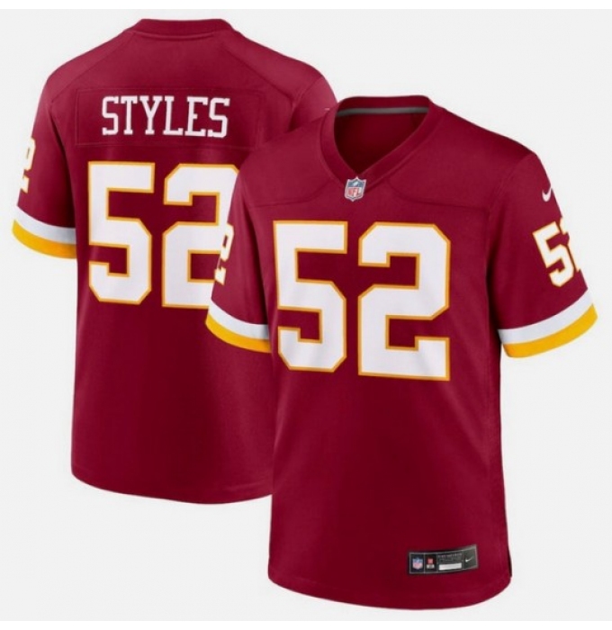 Men's Washington Commanders #52 Sonny Styles Burgundy 2026 NFL Draft Game Jersey