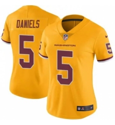 Women Washington Commanders #5 Jayden Daniels Burgundy Rush Stitched Football Jersey