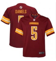 Youth Washington Commanders #5 Jayden Daniels Burgundy Vapor Limited Football Stitched Jersey