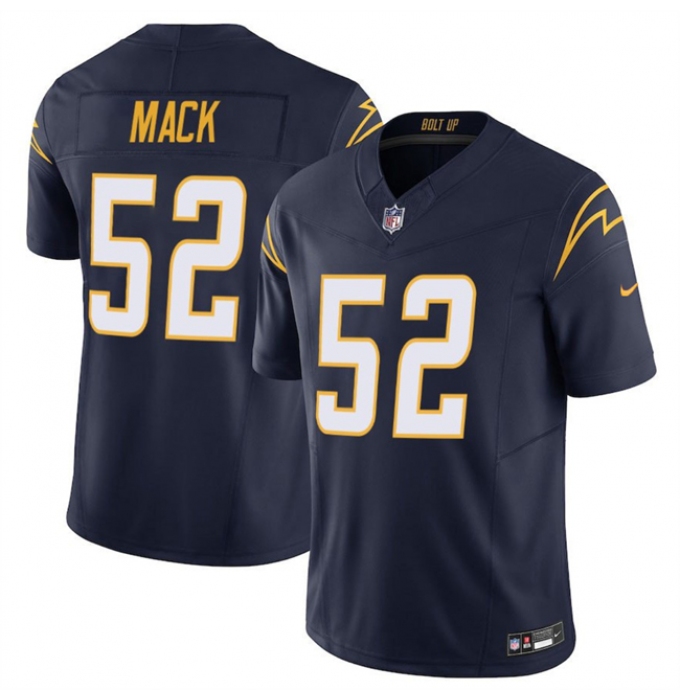 Men's Los Angeles Chargers #52 Khalil Mack Navy 2025 F.U.S.E Vapor Limited Stitched Football Jersey