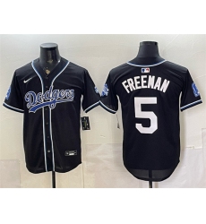 Men's Los Angeles Dodgers #5 Freddie Freeman B2B Champs 2026 Black Out Style Vapor Limited Stitched Baseball Jersey