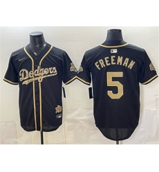 Men's Los Angeles Dodgers #5 Freddie Freeman Black Military Appreciation Game Day Stitched Baseball Jersey