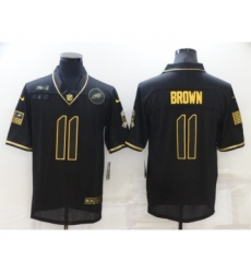 Men's Philadelphia Eagles #11 A. J. Brown 2020 Black Gold Salute To Service Limited Stitched NFL Jersey