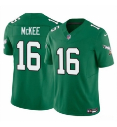 Men's Philadelphia Eagles #16 Tanner McKee Kelly Green 2024 F U S E Vapor Untouchable Limited Stitched Football Jersey