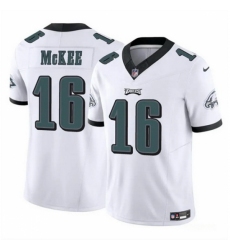 Men's Philadelphia Eagles #16 Tanner McKee White 2024 F U S E Vapor Untouchable Limited Stitched Football Jersey