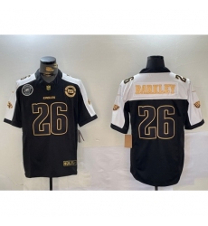 Men's Philadelphia Eagles #26 Saquon Barkley Black Gold 2024 New F U S E With 3 Star C Stitched Football Jersey 1