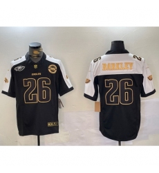 Men's Philadelphia Eagles #26 Saquon Barkley Black Gold 2024 New F U S E With 3 Star C Stitched Football Jersey 2