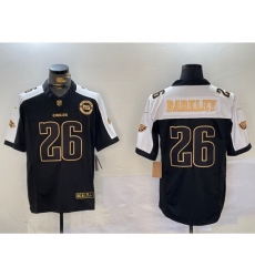 Men's Philadelphia Eagles #26 Saquon Barkley Black Gold 2024 New F U S E With 3 Star C Stitched Football Jersey 5