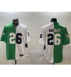 Men's Philadelphia Eagles #26 Saquon Barkley Green White Split Vapor Untouchable Limited Stitched Football Jersey