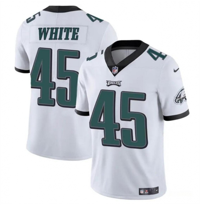 Men's Philadelphia Eagles #45 Devin White White Vapor Untouchable Limited Football Stitched Jersey