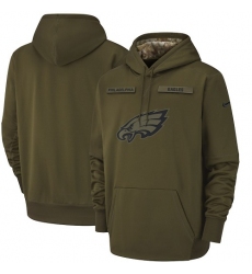 Men's Philadelphia Eagles Nike Olive Salute to Service Sideline Therma Performance Pullover Hoodie