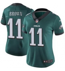 Women Philadelphia Eagles #11 A.J. Brown Green F U S E Stitched NFL Jersey