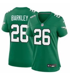 Women Philadelphia Eagles #26 Saquon Barkley Green 2023 F U S E Vapor Untouchable Limited Throwback Stitched Football Jersey