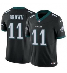 Youth Philadelphia Eagles #11 A.J. Brown Black F U S E Stitched NFL Jersey