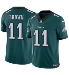 Youth Philadelphia Eagles #11 A.J. Brown Green F U S E Stitched NFL Jersey