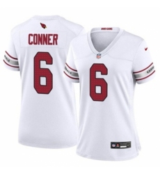 Women Arizona Cardinals #6 James Conner White 2024 F U S E Vapor Untouchable Limited Stitched