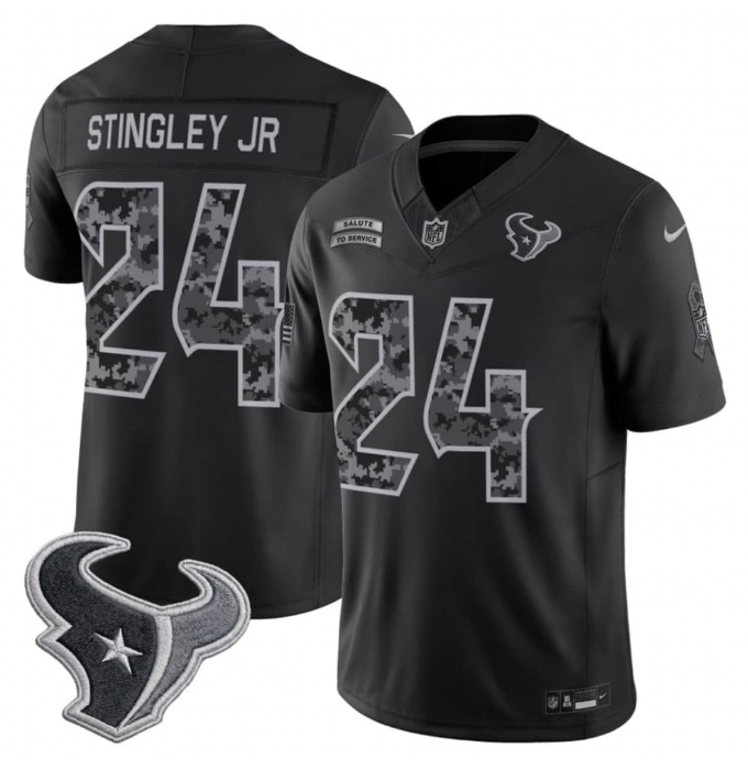 Men's Houston Texans #24 Derek Stingley Jr. Black F.U.S.E. 2026 Salute to Service Limited Football Stitched Jersey