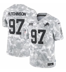 Youth Detroit Lions #97 Aidan Hutchinson 2024 F U S E Arctic Camo Salute To Service Limited Stitched Jersey