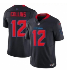 Youth Houston Texans #12 Nico Collins Navy 2024 2nd Alternate F U S E Vapor Stitched Jersey