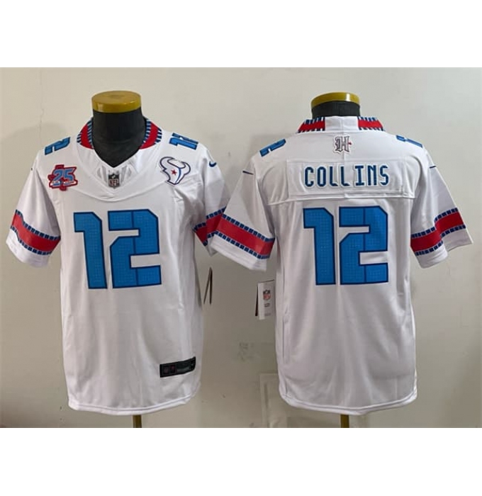 Youth Houston Texans #12 Nico Collins White 2026 25th Anniversary F.U.S.E. Rivalries Collection Limited Stitched Football Jersey