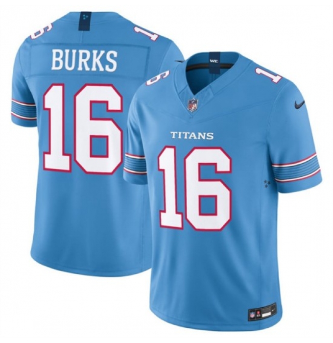 Men's Tennessee Titans #16 Treylon Burks Light Blue 2026 F.U.S.E. Vapor Limited Stitched Football Jersey