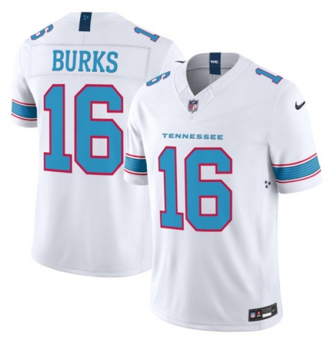 Men's Tennessee Titans #16 Treylon Burks White 2026 F.U.S.E. Vapor Limited Stitched Football Jersey