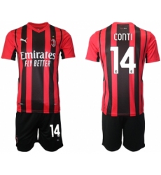 Men 2021-2022 Club AC Milan home red 14 Soccer Jersey