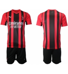 Men 2021-2022 Club AC Milan home red blank Soccer Jersey