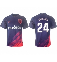 Men 2021-2022 Club Atletico Madrid away aaa version purple 24 Soccer Jersey