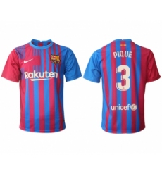 Men 2021-2022 Club Barcelona home aaa version red 3 Nike Soccer Jerseys