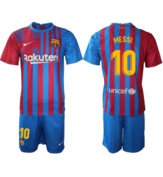 Men 2021-2022 Club Barcelona home blue 10 Nike Soccer Jerseys