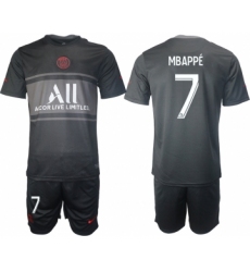 Men 2021-2022 Club Paris St German Second away black 7 Soccer Jersey